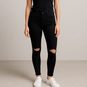 Fashion Nova Black Ripped Skinny Jeans
